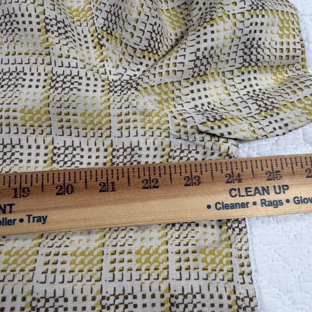 Banana Republic Shirt Mens L Yellow Geometric 100% Linen Short Sleeve Casual EUC